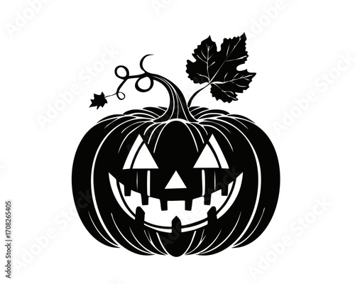 ハロウィンかぼちゃのシルエット素材 ジャックオーランタン

