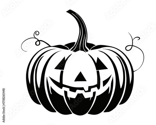 ハロウィンかぼちゃのシルエット素材 ジャックオーランタン
