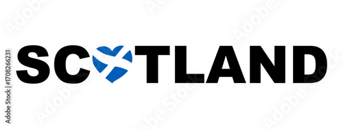 Scotland heart shape, Scottish flag, The Scottish flag, Scottish sign, national flag of Scotland, Flag of Scotland. Computer illustration. Digital illustration. Vector illustration.