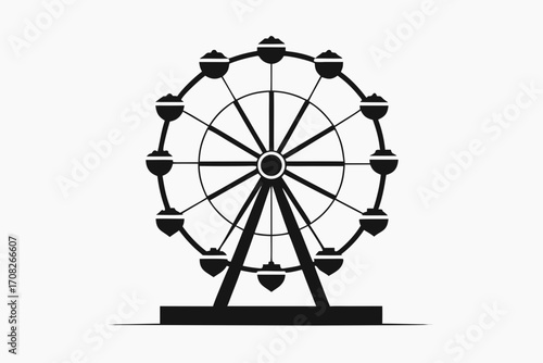 Ferris wheel vector illustration isolated on white background