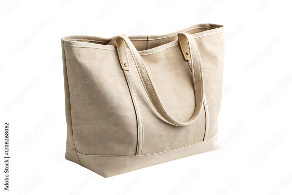 Naklejka premium Beige canvas tote bag style