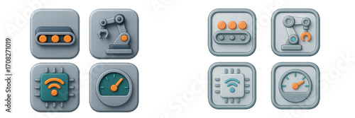 Industrial automation and technology concepts for modern digital interface design and web applications
