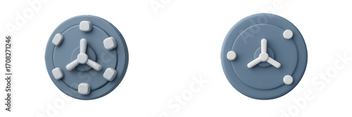 Secure vault door mechanism with rotating handle and locking pins for financial protection and data safety