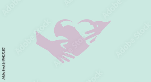 Abstract Hands Symbolizing Care And Connection Silhouette
