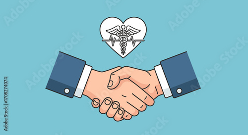 Medical Partnership Handshake Symbolizing Healthcare Agreement And Collaboration