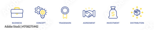 Franchise Line Color Icon Set. Vector Illustration Concept With Some Icons. Designed In Line Color Style