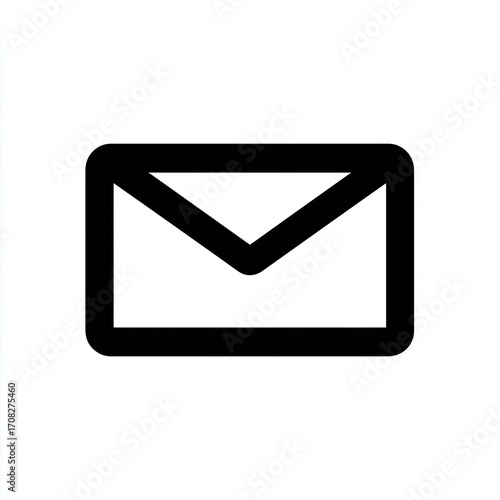 Simple black outline of an email envelope icon
