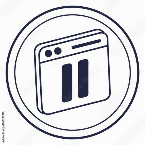 Website Browser Pause Button Icon