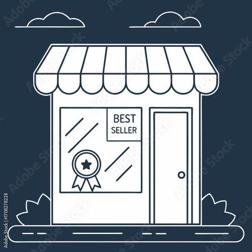 Best Seller Shopfront A Minimalist Vector Illustration