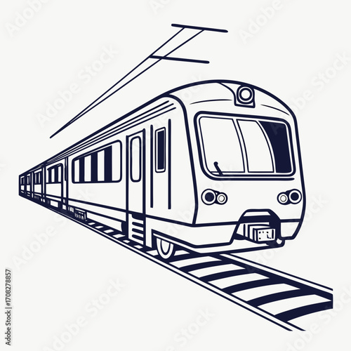 Modern Electric Train Illustration