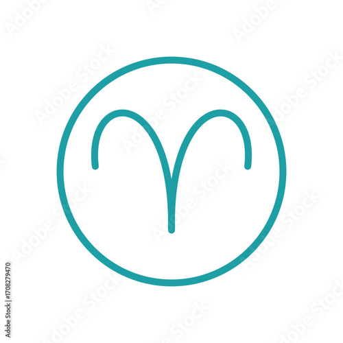 Aries icon in color for horoscope, constellation, and astrology themes.