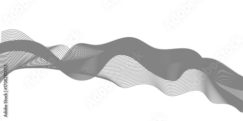 Line art abstract vector illustration. Wavy lines.