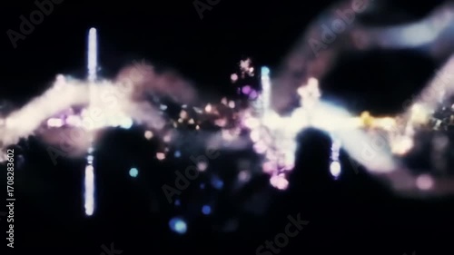 Abstract Colorful Flowing Bokeh Animation in Dark Space
