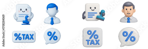 Modern 3D Icons for Finance, Tax, and Business Concepts