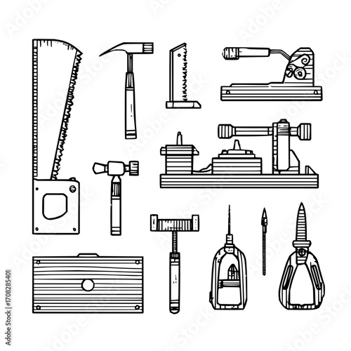 Hand tools hammer saw equipment toolbox instrument repair construction carpentry workshop maintenance hardware tools