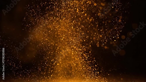 Wallpaper Mural A seamlessly looping video showcasing glowing golden particles slowly rising and diffusing like a gentle aura burst sparkle, light, warm Torontodigital.ca