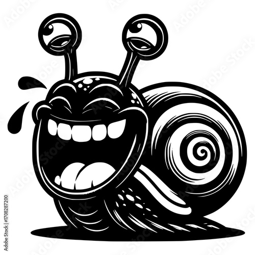 A laughing snail cartoon vector image
