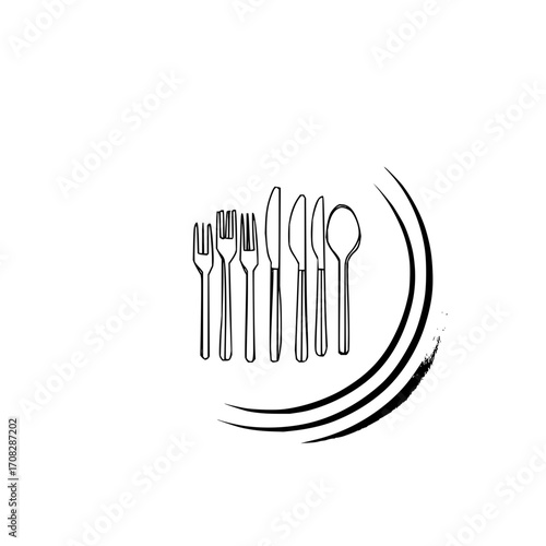 Elegant cutlery set forks knives and spoon illustration for restaurant kitchen dining and culinary designs needs