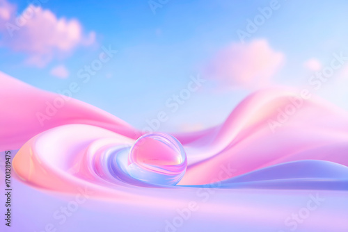 A beautiful abstract pastel landscape with a sleek