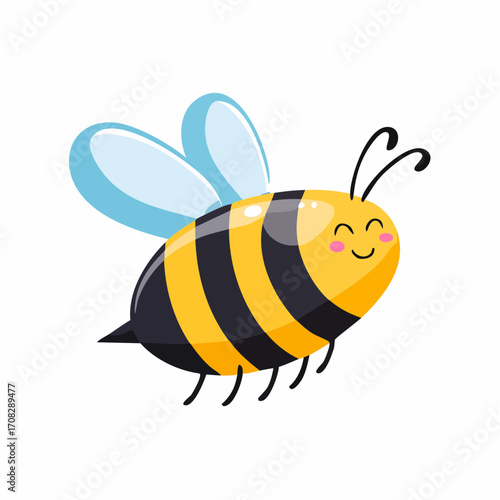 Happy cartoon honeybee illustration