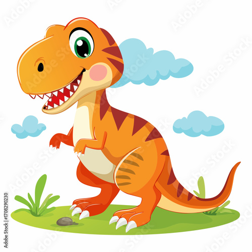 Cute Orange Dinosaur