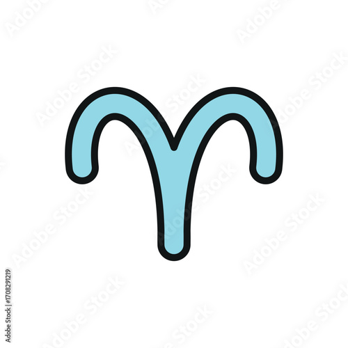 Aries icon in color with line for zodiac, astrology, and horoscope visuals.