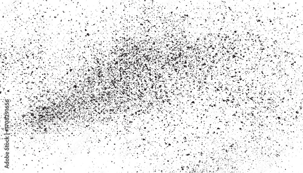 Obraz premium Dirty or dust film grain speck grit grunge overlay Speckle grain dot white paper noise texture with distress effect vector illustration Noise grain background, pointillism dots gradient or dotwork pat