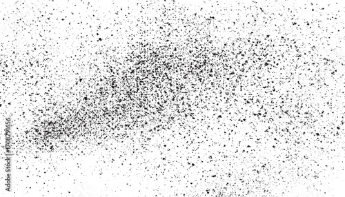 Dirty or dust film grain speck grit grunge overlay Speckle grain dot white paper noise texture with distress effect vector illustration Noise grain background, pointillism dots gradient or dotwork pat