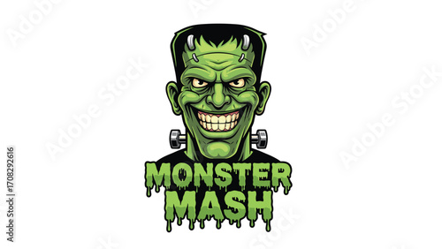 Cartoon Frankenstein's Monster Illustration for Fun October Celebration