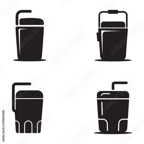 Cooler silhouette isolated on white background