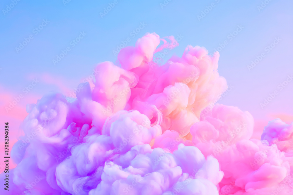 Obraz premium A serene abstract image of a beautiful pastel smoke overlay