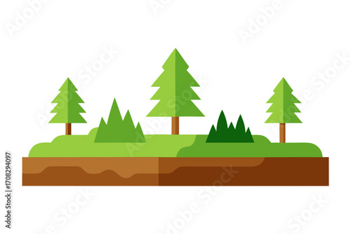 A verdant landscape a lush green field adorned a variety of trees shrubs, a serene inviting natural scene