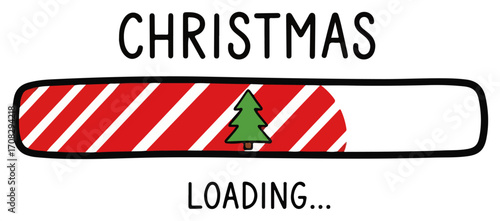 Funny Hand Drawn Christmas Loading Bar Illustration