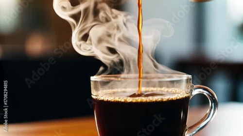 Wallpaper Mural Pouring Hot Coffee into Glass Mug Torontodigital.ca