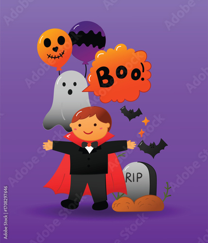 Set of Hand drawn halloween element vector illustration design.