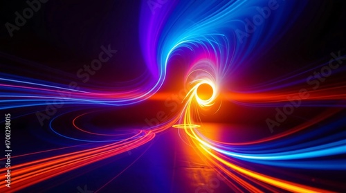 Light Speed Hyperspace Journey with Vibrant Light Streaks and Cosmic Warp Effects