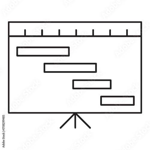 Project Gantt Chart Outline Symbol for Timeline Planning