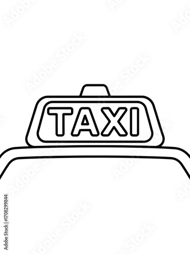 Simple outline of a taxi sign on a car roof