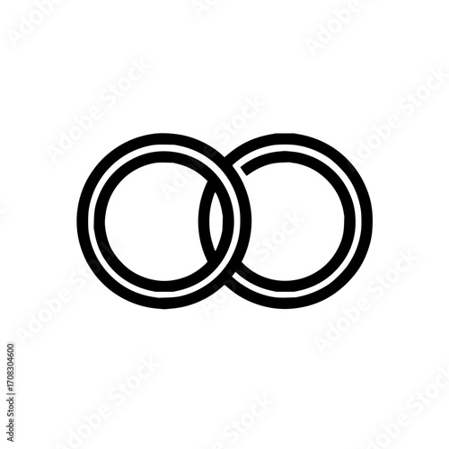 Infinity symbol linked circles double ring icon loop connection endless cycle eternity concept graphic design