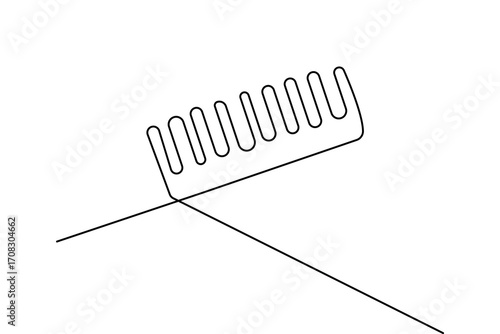 Hair comb outline vector isolated in continuous one line drawing minimalist elegant simple design
