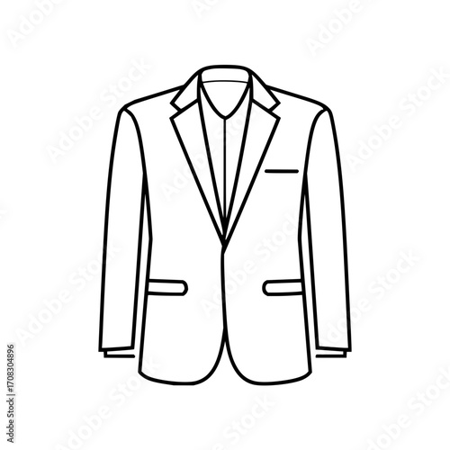 Outline blazer suit jacket formal wear clothing fashion style garment apparel business attire elegant coat vector