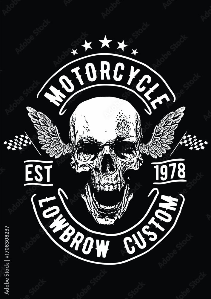 Obraz premium White skull emblem: