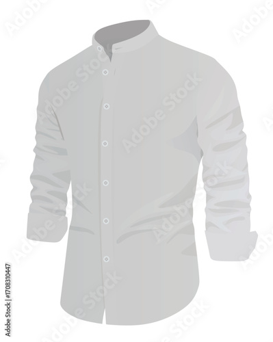 Stand up collar shirt. vector	

