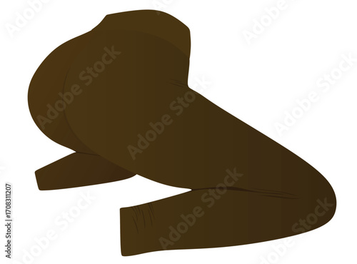 Brown tight pants leggings. vector illustration	
