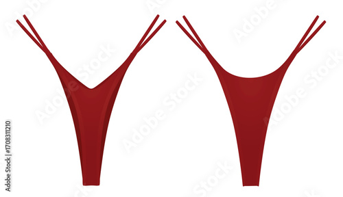 Red woman tong. vector illustration	
