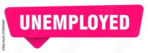 unemployed magenta sticker isolated on transpatent background. unemployed sign