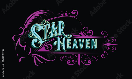 STAR HEAVEN lettering custom style design