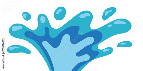 wavy splashing water vector illustration in flat style. cartoon splashing water background.