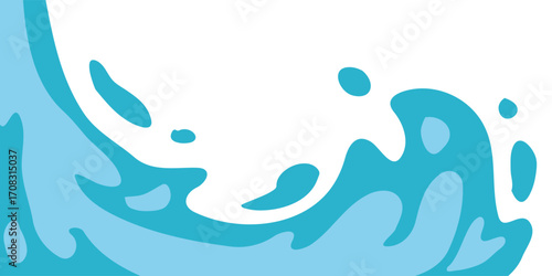 wavy splashing water vector illustration in flat style. cartoon splashing water background.