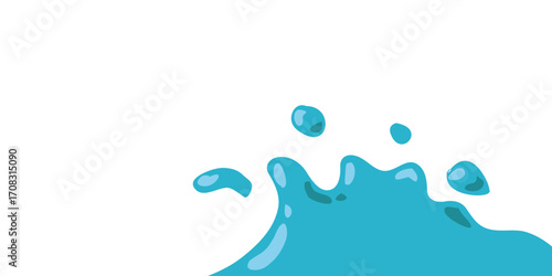 wavy splashing water vector illustration in flat style. cartoon splashing water background.